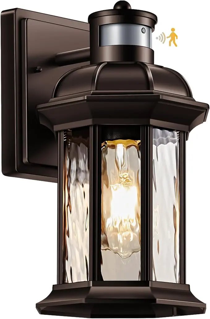 VIANIS Motion Sensor Outdoor Garage Lighting Fixture, Oil Rubbed Bronze Farmhouse Exterior Wall Mount Sconce for House, Waterproof Dusk to Dawn Front Porch ORB Outside Lantern for Patio by GreenHaven Gardens