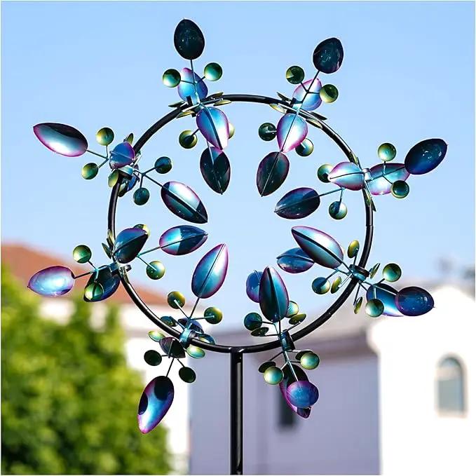 Peacock Wind Spinners Outdoor, Garden Spinners Metal Large 87 inches, Wind Sculptures for Yard Decor(87 x 30 Inches) by GreenHaven Gardens
