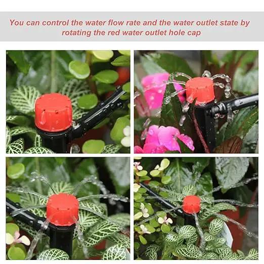 60pcs Drip Emitters for 1/4" Drip Irrigation Tubing,Adjustable 360 Degree Water Flow Drippers Garden Irrigation for 4-7mm Watering System by GreenHaven Gardens