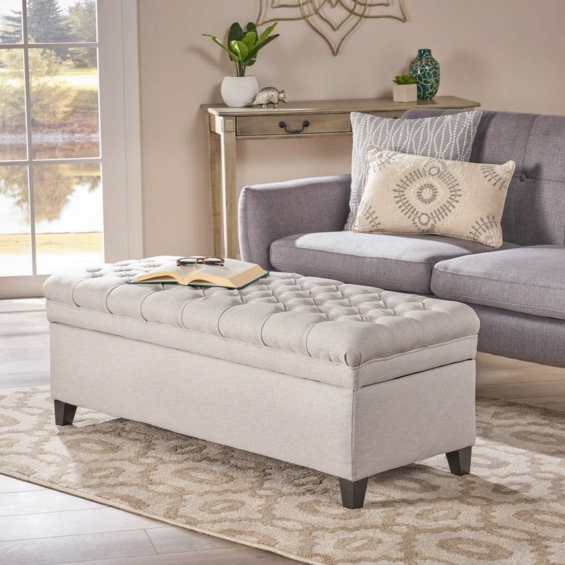 Juliana Storage Ottoman With Birch Legs by HouseOfZazla