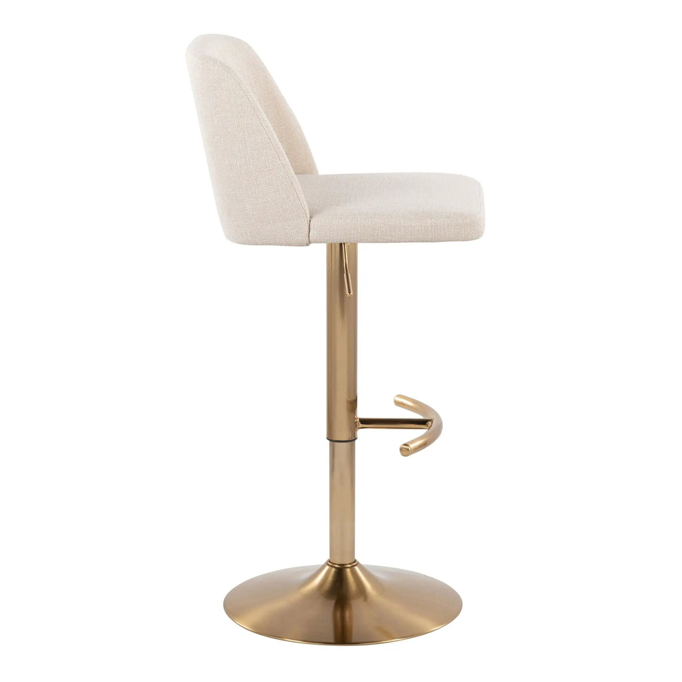 Toriano - Contemporary Adjustable Barstool With Swivel With Rounded T Footrest (Set of 2) by HouseOfZazla