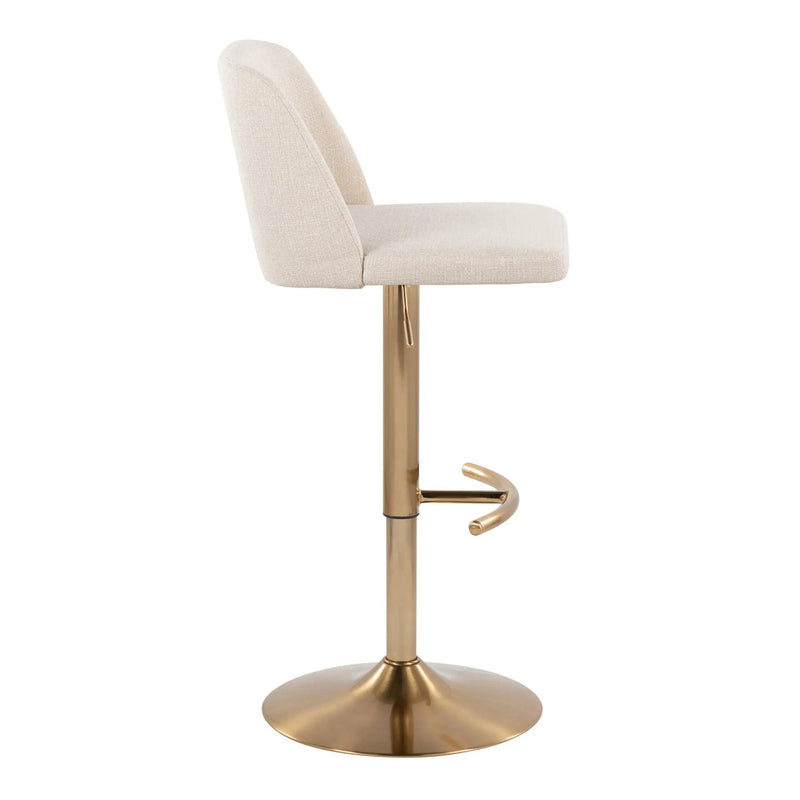 Toriano - Contemporary Adjustable Barstool With Swivel With Rounded T Footrest (Set of 2) by Unique Piece Furniture