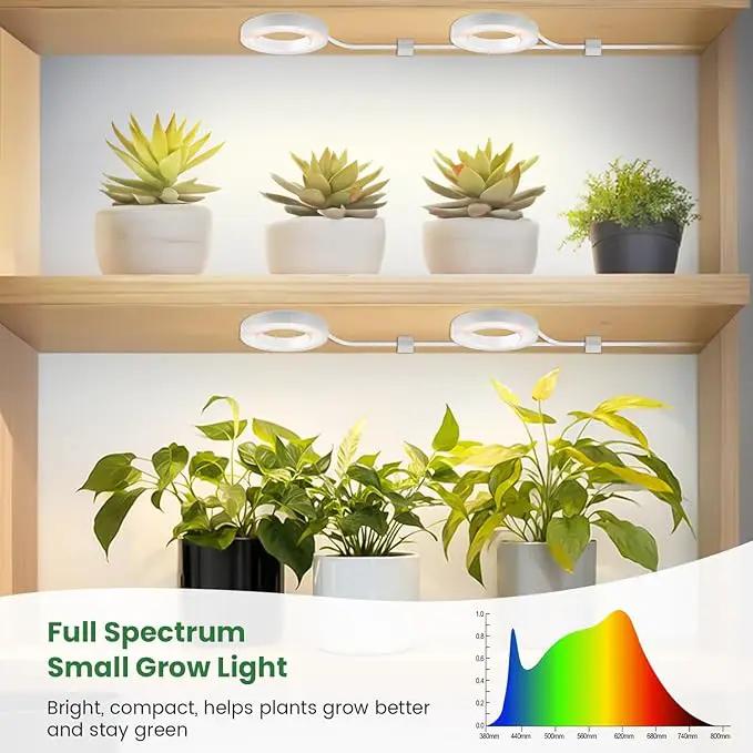Ceiling Grow Lights for Indoor Plants, 192 LEDs Full Spectrum Plant Lights for Indoor Growing with 6/12/16H Timer, Cable Clips for Tidy Setup, 3.54" Grow Lamp for Small Plants (4-Head) by GreenHaven Gardens