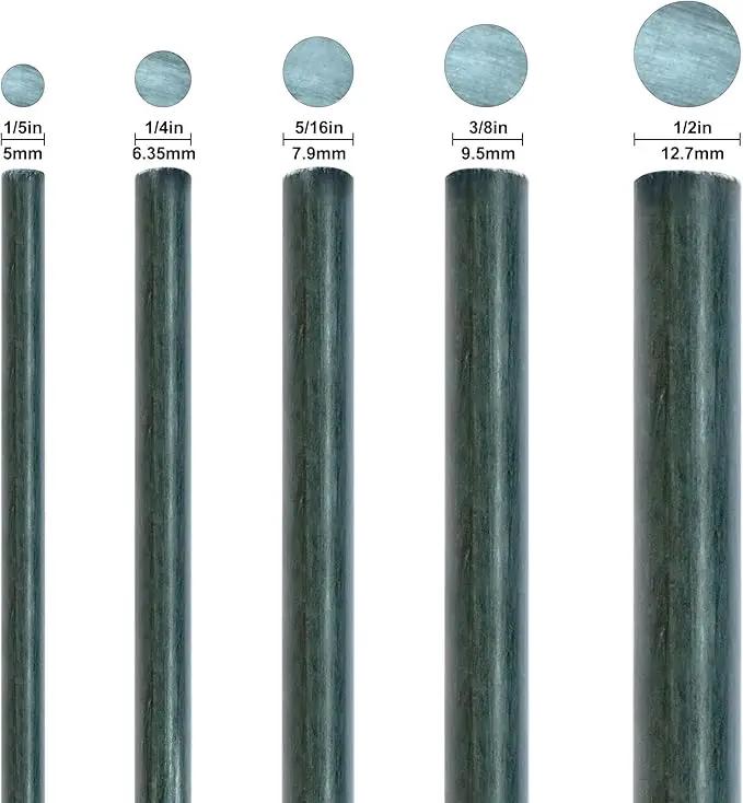 8 Pack Garden Stakes 4Ft for Climbing Plants Supports Pole EcoStake Rust-Free 3/8'' Dia Plant Sticks Fence Post (48inch) by GreenHaven Gardens