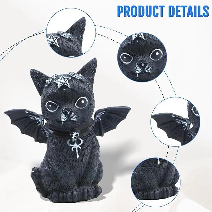 4PCS Set Cats Garden Decor Cat Gnome Statues for Outdoor Halloween Cat Figurine Cat Lover Idea Cute Cat homedecor Waterproof Figurines Lawn Ornaments by GreenHaven Gardens