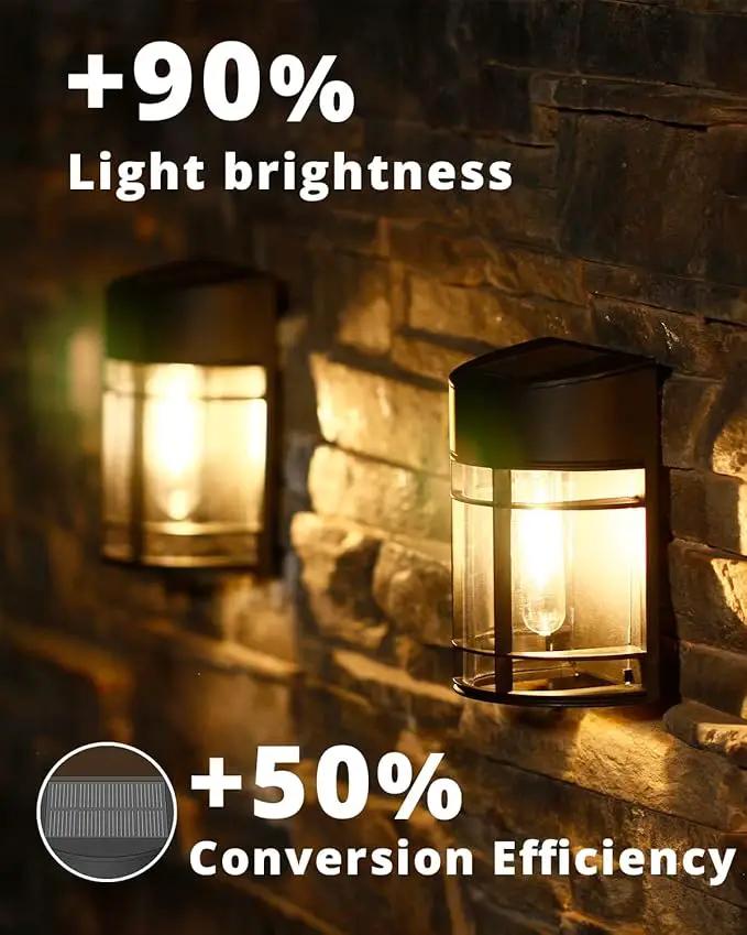 Solar Fence Lights Outdoor, 8 Pack Waterproof Solar Lights Outdoor, Outdoor Solar Light Fence Light for Garden Fence Post Step Stair Backyard by GreenHaven Gardens