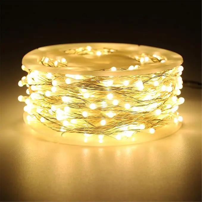 RUICHEN Warm White Dimmable Fairy Lights Plug in, 99 Ft 300 LED Twinkle String Lights with Remote, Waterproof Silver Wire Firefly Lights for Bedroom, Patio, Yard, Christmas, Wedding, Party by GreenHaven Gardens