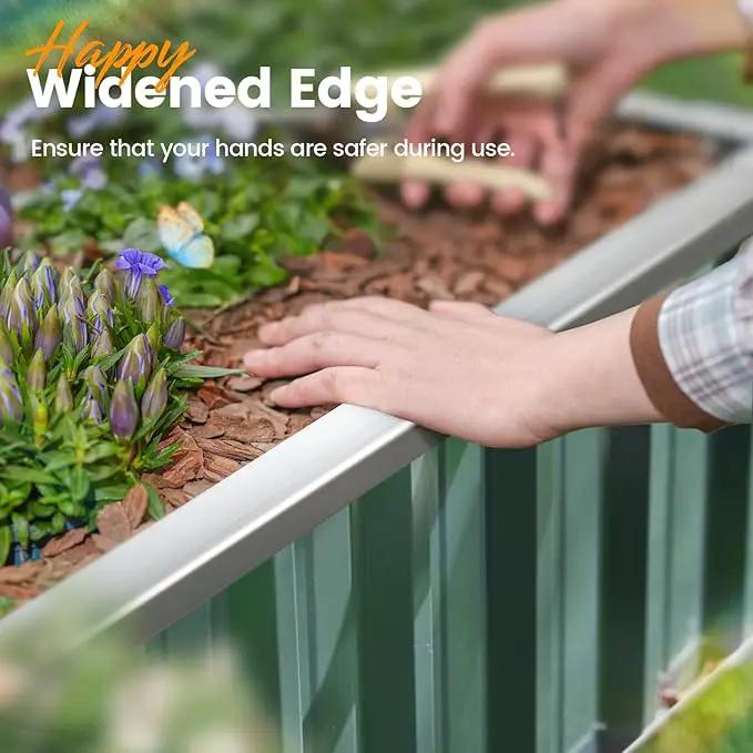KING BIRD Raised Garden Bed 68"x 36"x 12" Galvanized Steel Metal Outdoor Garden Planter Box Kit with 2 Pairs of Gloves (Green) by GreenHaven Gardens