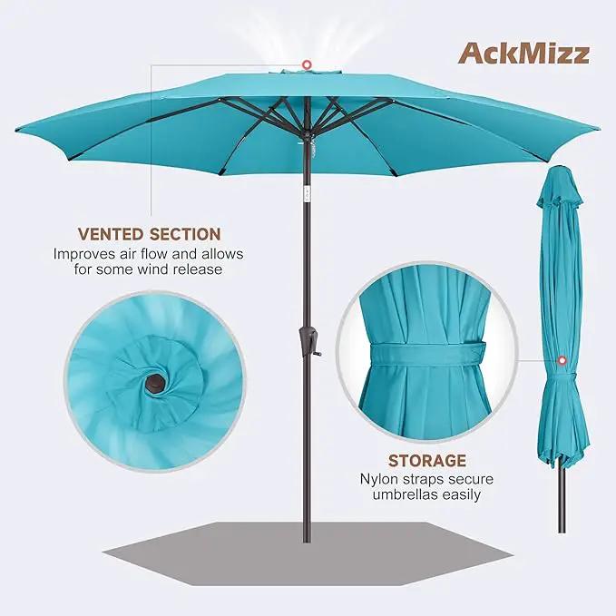 11ft Outdoor Patio Umbrella - Table Umbrella Waterprool UV Protection, Sombrillas de Patio with Push Button Tilt&Crank, Sun Umbrella for Pool, Porch, Garden, Deck, Backyard(Sky Blue) by GreenHaven Gardens