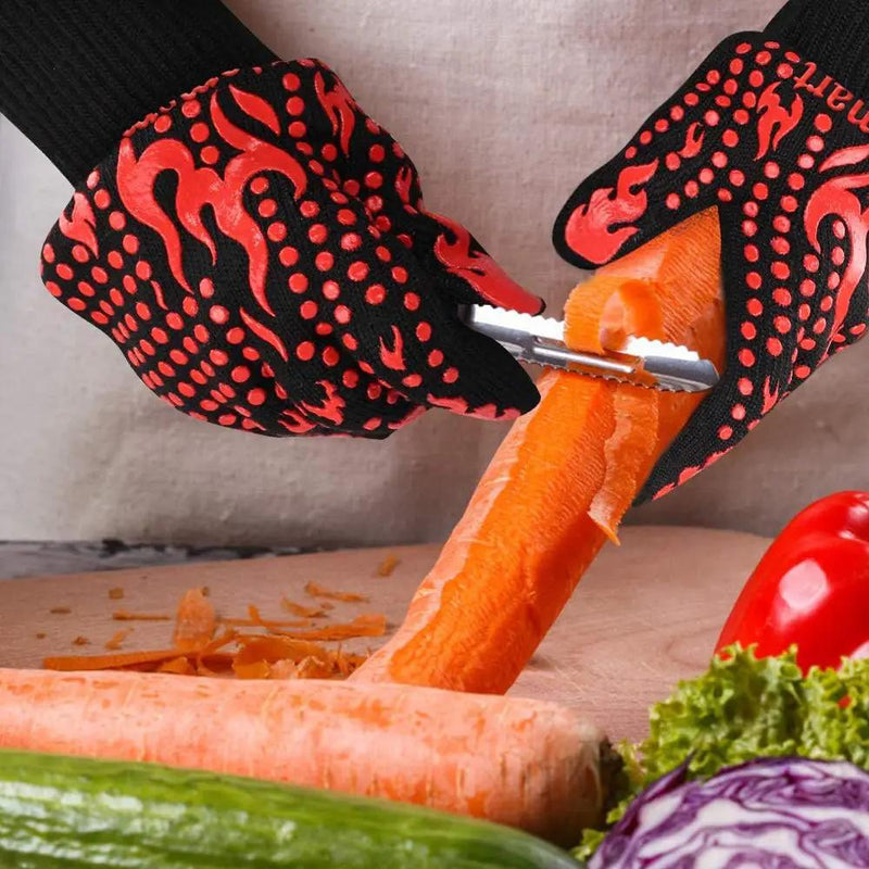 Comsmart BBQ Gloves, 1472 Degree F Heat Resistant Grilling Gloves Silicone Non-Slip Oven Gloves Long Kitchen Gloves for Barbecue, Cooking, Baking, Cutting by GreenHaven Gardens