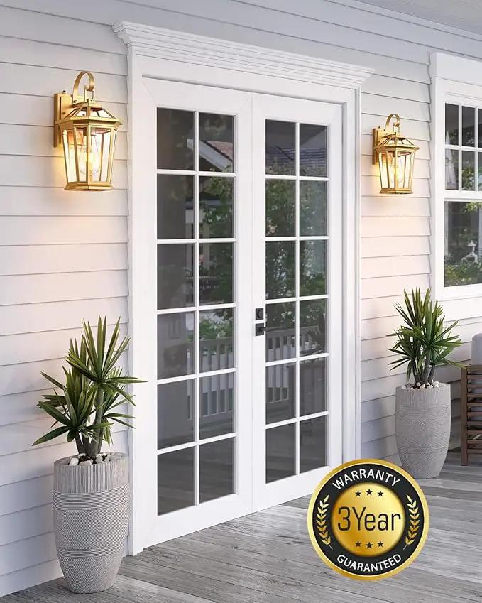 VIANIS Dusk to Dawn Outdoor Wall Lanterns, Modern Golden Exterior Lighting Fixtures Wall Mount Sconces, 100% Aluminum Waterproof Gold Porch Lights, Outside Coach Lantern for House Patio Garage, 2-Pack by GreenHaven Gardens