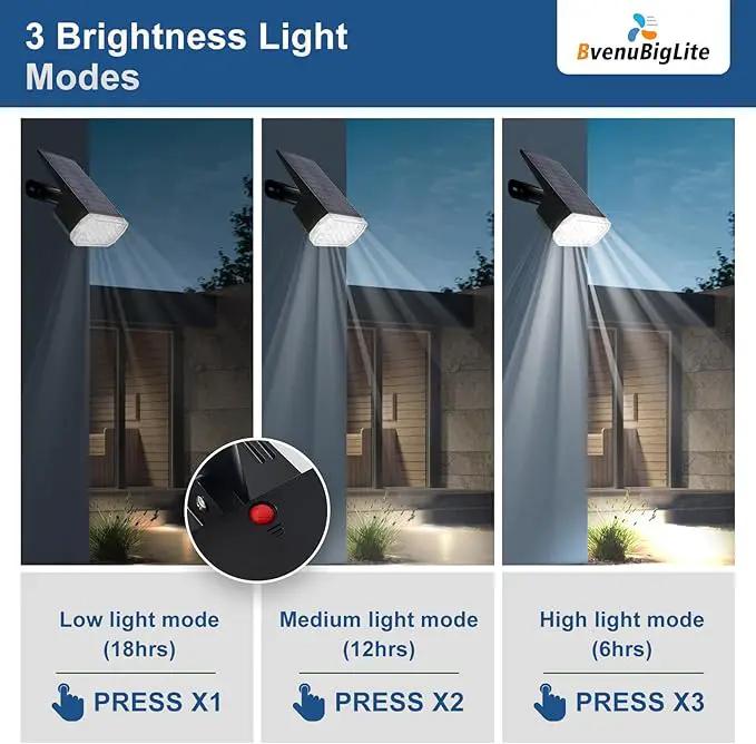 Solar Lights Outdoor Waterproof: IP65 Led Spot Light Decorations for Garden - 3 Lighting Modes Solar Powered for Yard - Dust to Dawn Landscape Lighting Patios Pathway Driveway 4PC White by GreenHaven Gardens