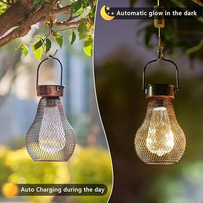 Solar Lanterns Outdoor Hanging Lights for Porch Waterproof,2 Pack Solar Lights Led Powered Lanterns Decorative for Outside Yard Garden Patio Pathway Decor by GreenHaven Gardens