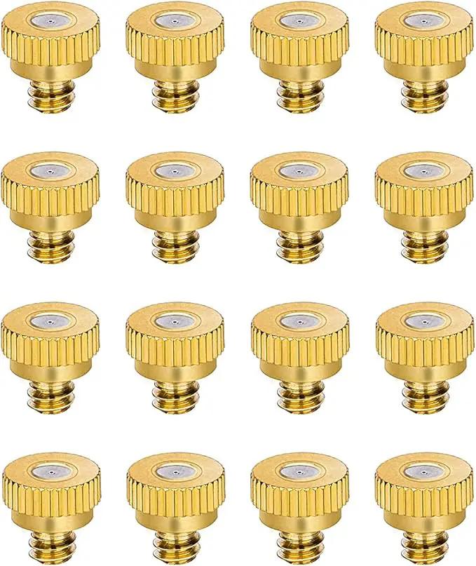 Aopin G 3/16 Brass Misting Nozzles 0.2mm / 0.008" Orifice Atomizing Mister Sprayer Nozzle Suitable For Outdoor Cooling,Garden Irrigation,Fountain, Crop Nutrient Injection, Greenhouse 16 Pcs by GreenHaven Gardens