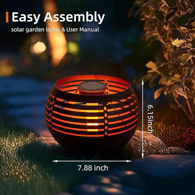 Outdoor Waterproof Lantern, High-Quality Flame Solar-Powered LED Light, Perfect for Gardens, Patios, Deck, Desktops, Pathways, Landscapes, and Lawns Decorations. (L1048) by GreenHaven Gardens