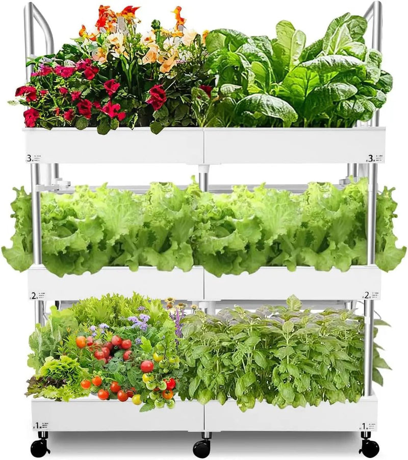 Large 3-Tier Indoor Hydroponics System Kit with Grow Lights, Double Water Pump Indoor Garden, and 72 Large Pods for Vegetables Herbs Microgreens by GreenHaven Gardens