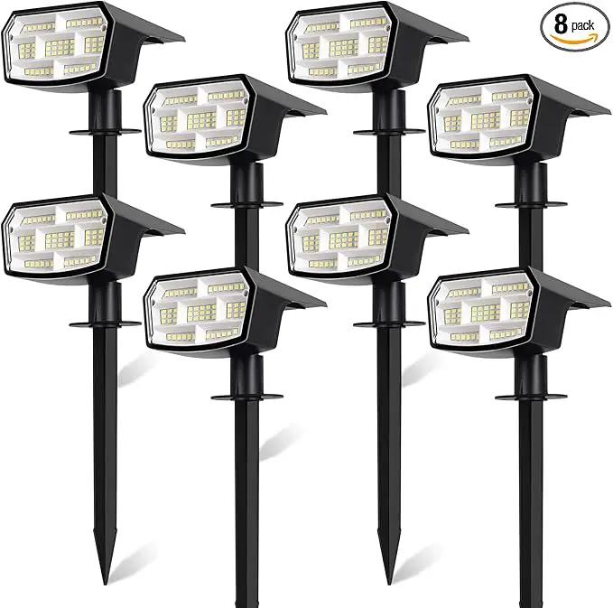 8-Pack Solar Spot Lights Outdoor, 59 LED Solar Lights Outdoor Waterproof, Outdoor Solar Lights for Yard with 3 Lighting Modes, Landscape Spotlights for Garden Pathway Driveway Walkway by GreenHaven Gardens