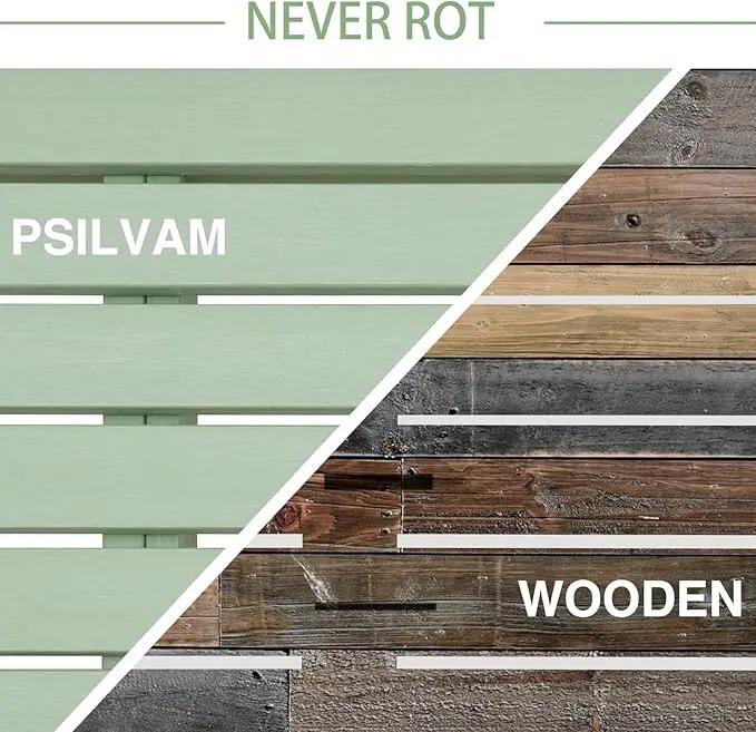 Psilvam Outdoor Bench, Two Person Poly Lumber Porch Bench, Weatherproof Garden Bench That Never Rot and Fade, All-Weather Patio Bench Suit for Garden, Porch, and Park (Green) by GreenHaven Gardens