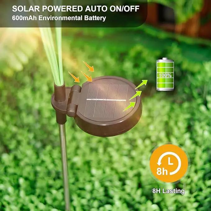 Solar Outdoor Garden Lights,Upgraded LED Solar Reed Swaying Lights for Garden Patio Yard Pathway Walkway Wedding Party Christmas Landscape Lighting (2 Pack) by GreenHaven Gardens
