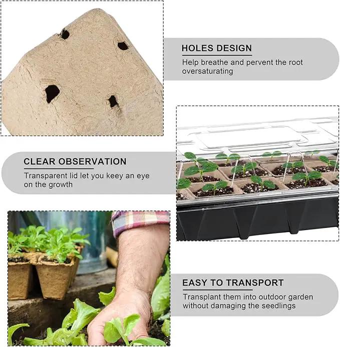 Aodaer 247 Pack Seed Starter Kit Including Peat Pots for Seedlings Seed Starter Tray with Plant Labels, Tool, Plastic Growing Trays Germination Tray Paper Seedling Cups for Indoor Outdoor Garden by GreenHaven Gardens