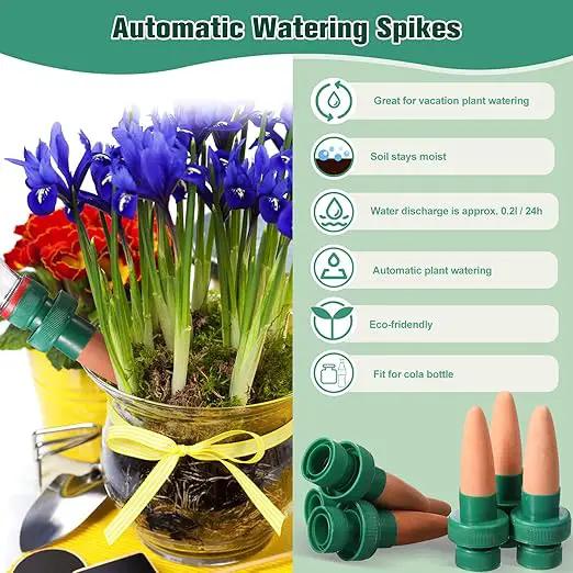 Patelai Terracotta Plant Watering Spikes Self to Use with Cola Bottles Houseplant Watering Stakes Automatic Irrigation System(15 Pack,White) by GreenHaven Gardens
