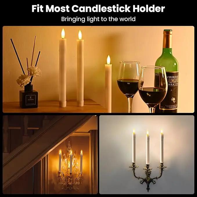 JOSU 6 Pack Flameless Candles with Remote Control Timer, Flickering LED Taper Candles Battery Operated, Christmas Window Light for Candleholder for Home Decor Thanksgiving Wedding Decoration by GreenHaven Gardens