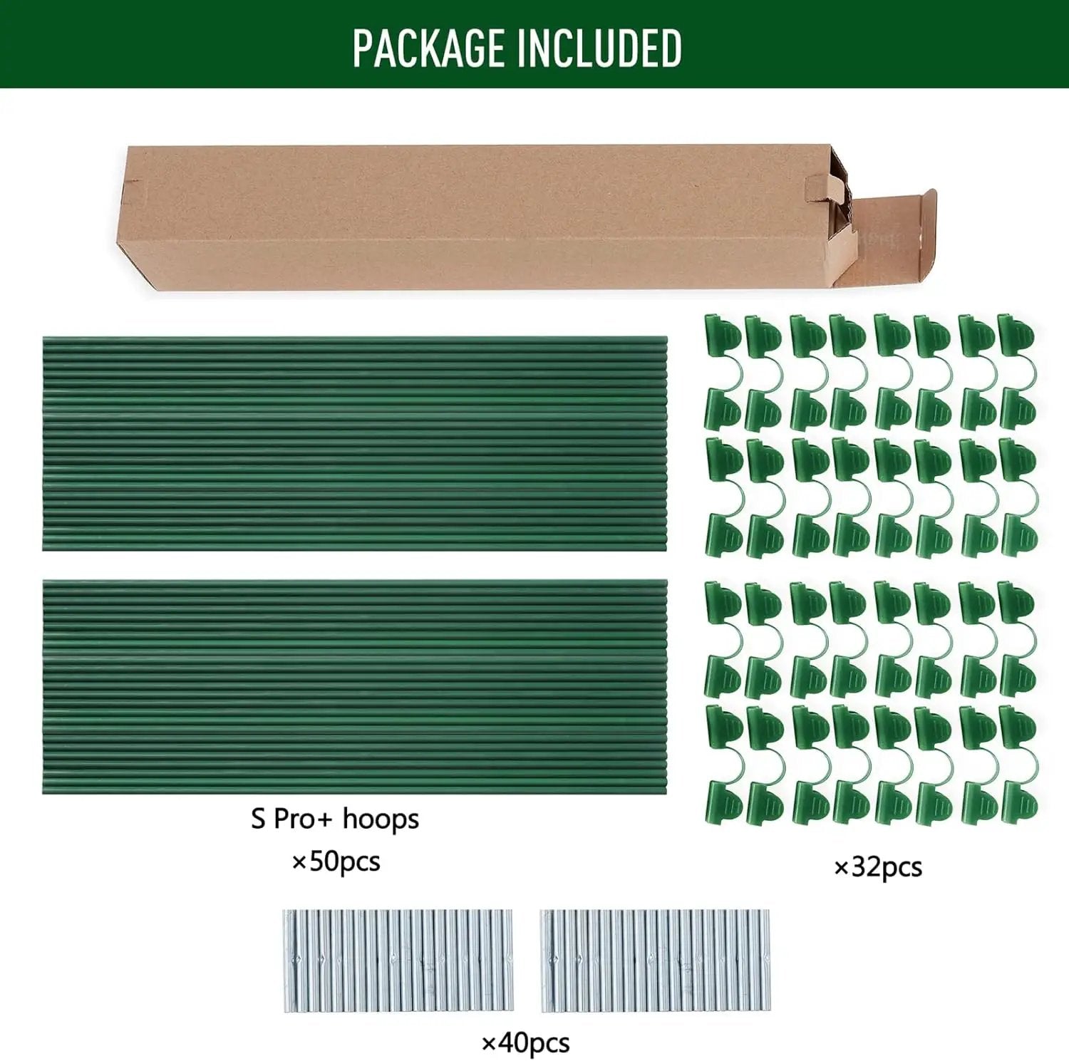 MAXPACE Greenhouse Hoops for DIY Grow Tunnels Less Than 2.7ft Wide, Rust-Free Fiberglass Support Hoops Frame for Garden Fabric, Plant Support Garden Stakes, Gardening Supplies, 50pcs by GreenHaven Gardens
