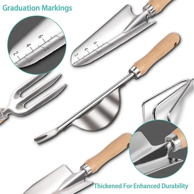 Gardening Tools 14-Piece Heavy Duty Gardening Hand Tools with Fashion and Durable Garden Tools Organizer Handbag,Rust-Proof Garden Tool Set by GreenHaven Gardens