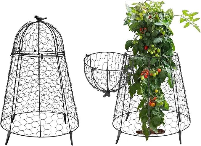 Plant Protector Chicken Wire Cloche 2 PCS, Plant Protectors from Animals, 18.7×12 Inch Large Garden Cloches for Plants, Sturdy 2-in-1 Cloche Dome for Plants, Plant Protectors for Easy Pruning by GreenHaven Gardens