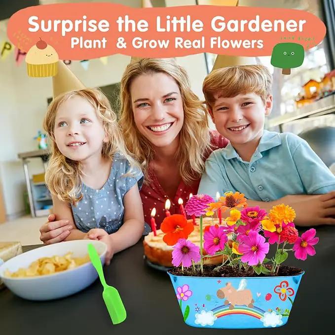 IELEK Paint & Plant Growing Flower Garden Kit for Kids - Arts and Crafts Gardening Set Easter Gifts Kit for Girls & Boys Ages 5, 6, 7, 8, 9, 10, 11 & 12 Year Old by GreenHaven Gardens