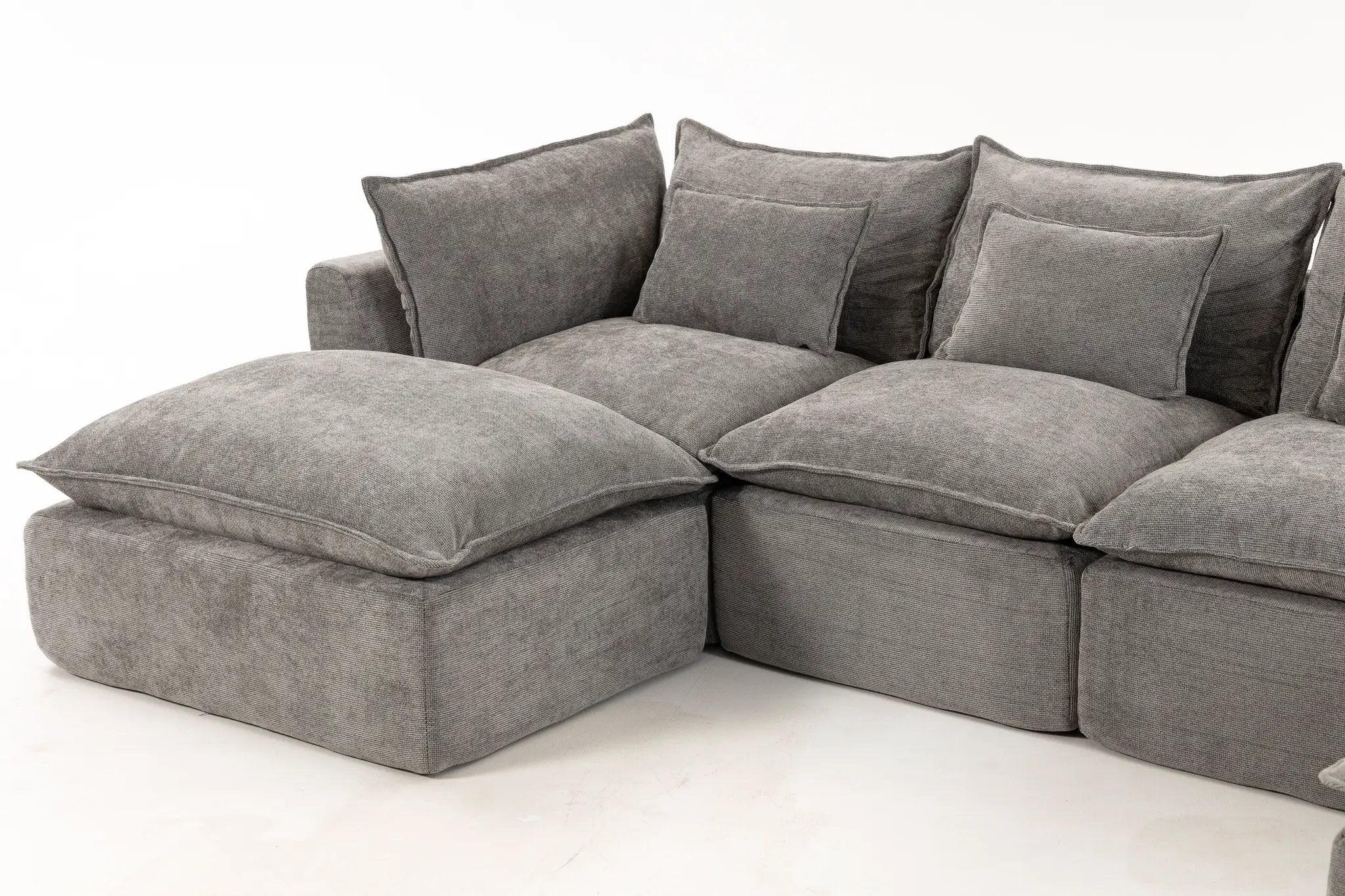 129.8" Width Modular Sectional Sofa with 2 Ottomans by HouseOfZazla