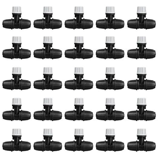 Upgraded Micro Spray Irrigation Drippers, 24 Pieces Three-Way Atomizing Nozzle Fitting for 1/4 Inch Tubing Lock Barbed Drip Line Parts Emitters for Garden Greenhouse Sprinkler Misting System by GreenHaven Gardens