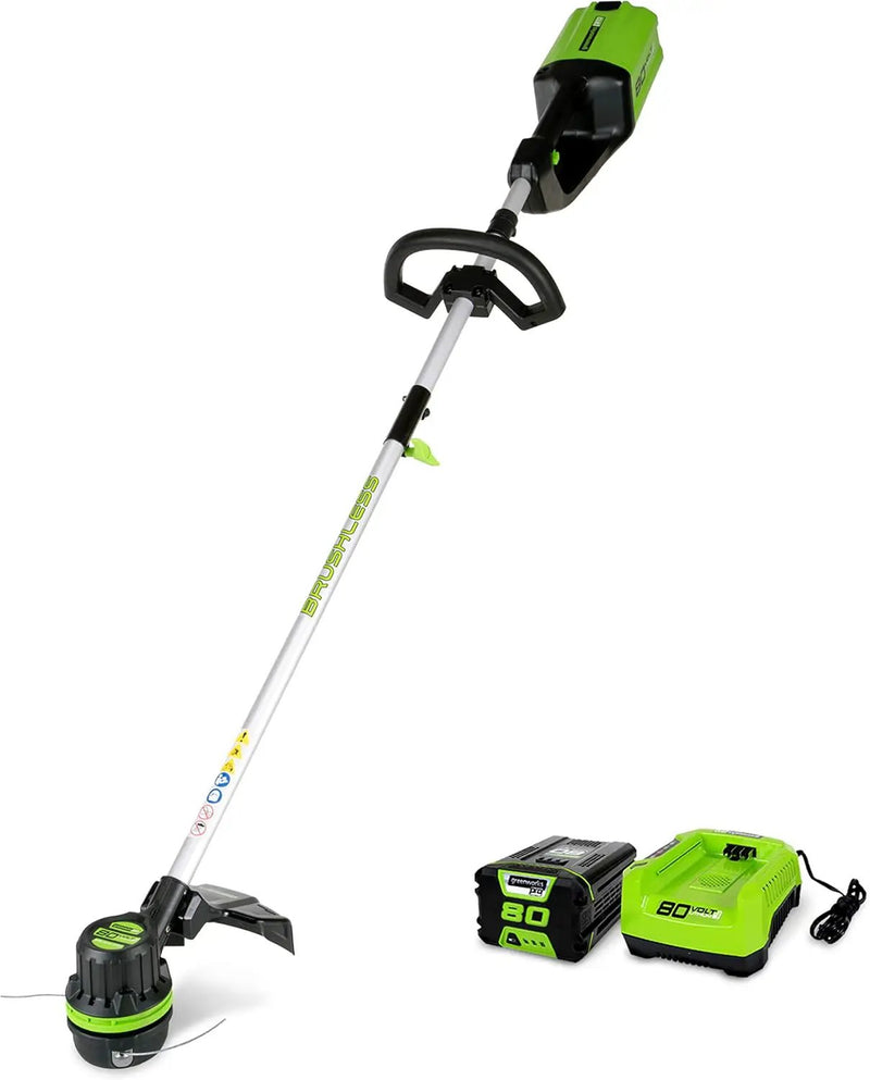 Greenworks 80V 16 inch Brushless String Trimmer, 2.0Ah Battery & Rapid Charger Included, ST80L210 by GreenHaven Gardens