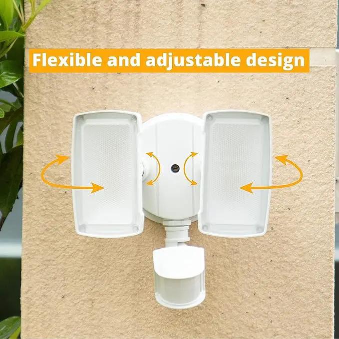 UME 19W LED Security Lights Motion Sensor Light Outdoor, 2000LM Motion Flood Light, 5000K, IP65 Waterproof, 2 Adjustable Head Motion Detector Security Light for Exterior,Outside,Garage,Yard(White) by GreenHaven Gardens