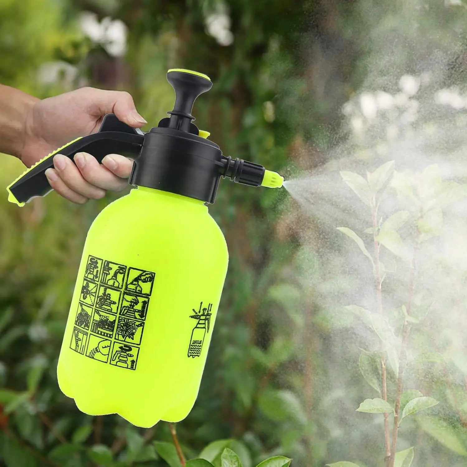 Sunnyglade Hand Held Garden Sprayer Portable Lawn Pressure Pump Sprayer Adjustable Nozzle Manual 1/2 Gallon by GreenHaven Gardens