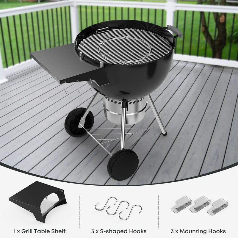 Stanbroil Grill Side Table for 22 Inch Weber Master-Touch & Original Kettle & Original Kettle Premium Charcoal Grills by GreenHaven Gardens