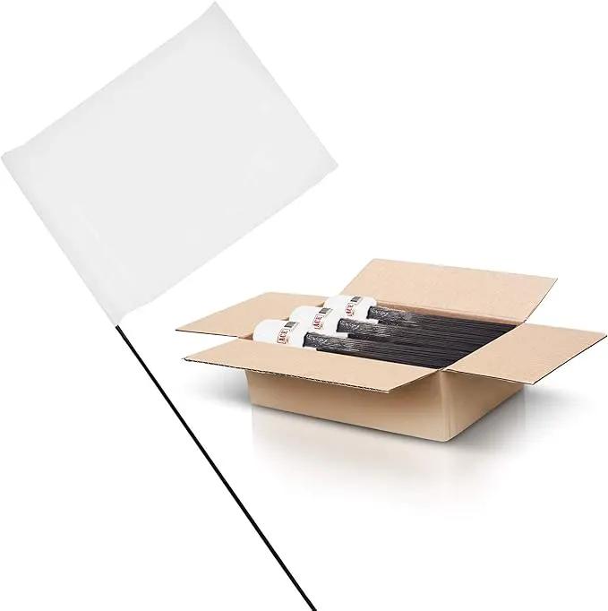 White Marking Flags 1000 Pack - 4x5x15 Inch White Flags for Yard - Markers For Lawn, Irrigation, Landscaping, Survey & Sprinkler Head Marking by GreenHaven Gardens