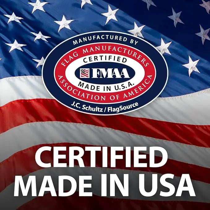 FlagSource FMAA Certified PolyExtra Polyester American Flag with Embroidered Stars and Sewn Stripes, Made in the USA, 15x25' by GreenHaven Gardens