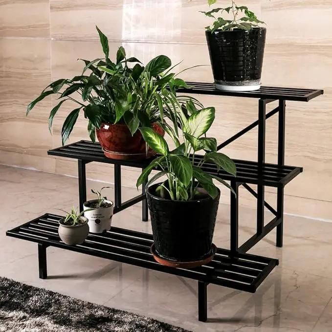 Zhongma Heavy Duty 3 Tier Plant Stand for Home, Garden, Plant Lovers,Metal Storage Rack Shelf/Freestanding Display Stand by GreenHaven Gardens