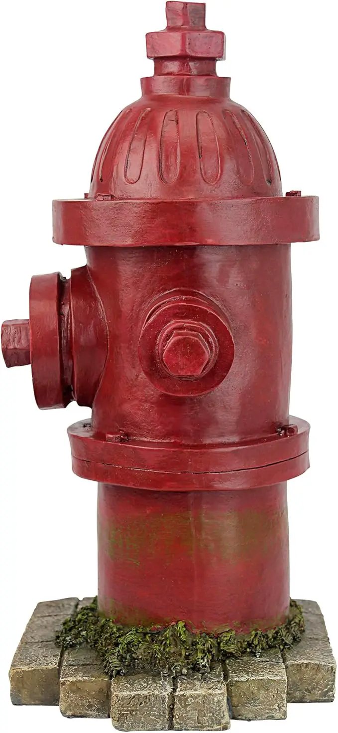 Design Toscano Dog's Second Best Friend Fire Hydrant Pee Post Indoor/Outdoor Statue, Medium 14 Inch Tall, Cast Stone Resin, Red Painted Finish by GreenHaven Gardens
