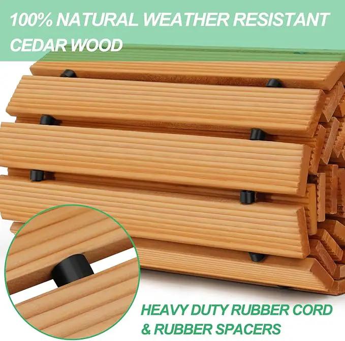 RELIANCER 8' Wooden Garden Pathway,Outdoor Roll Out Cedar Straight Walkway,Patio Path Decorative Garden Boardwalk Walkways,Weather-Resistant Roll Up Beach Wood Road Floor,Wedding Party Pathways by GreenHaven Gardens
