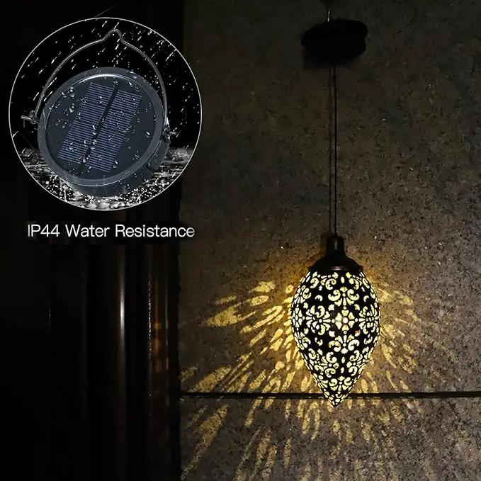 Hanging Solar Lights Solar Lantern LED Garden Lights Metal Lamp Waterproof for Outdoor Hanging Decor (2 Pack) by GreenHaven Gardens