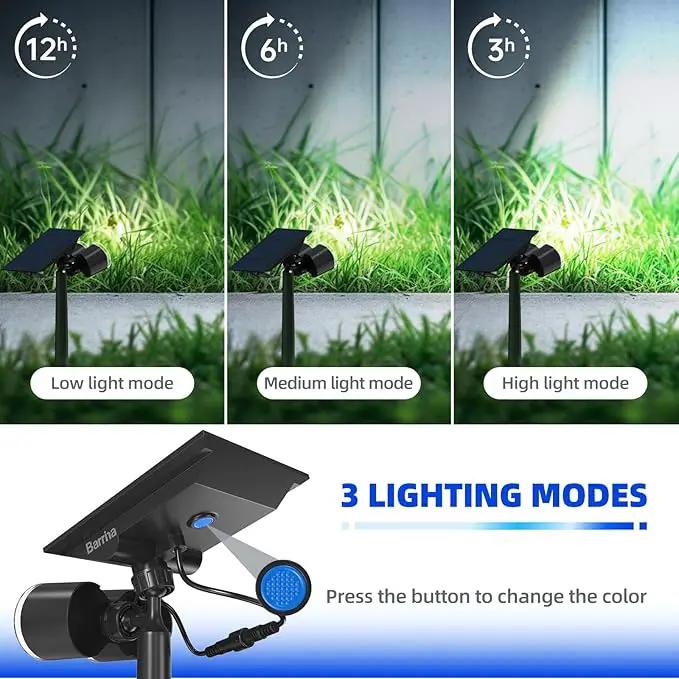 Barrina Solar Spotlights Outdoor Waterproof, 360° Horizontal Adjustable Outdoor Solar Spot Lights, 6500k 3 Modes, 24 LEDs Solar Powered Landscape Lighting for Garden Yard Pathway, Auto On/Off, 6 Pack by GreenHaven Gardens
