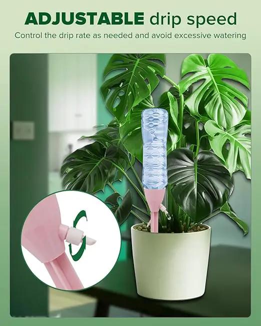 12 Packs Self Watering Planter Drip, Automatic Drip Irrigation Stakes with Adjustable Valve, Adjustable Water Flow System, Self Watering Planter Insert Devices for Indoor and Outdoor Plants by GreenHaven Gardens