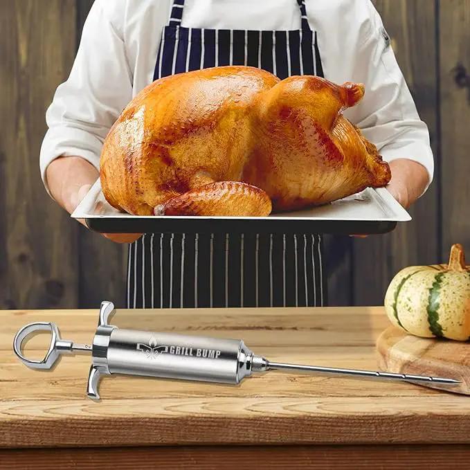 Meat Injector Syringe Kit with 3 Professional Marinade Injector Needles for BBQ Grill Smoker, Turkey and Brisket; 2-oz Large Capacity, Including Paper User Manual, Recipe E-Book (PDF) by GreenHaven Gardens