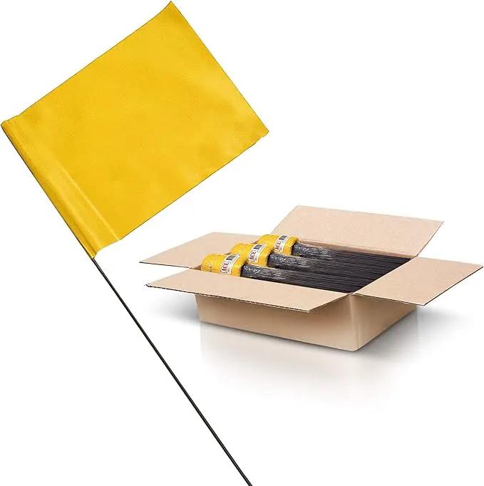 Yellow Marking Flags 1000 Pack - 4x5x15 Inch Yellow Flags for Yard - Markers For Lawn, Irrigation, Landscaping, Survey & Sprinkler Head Marking by GreenHaven Gardens