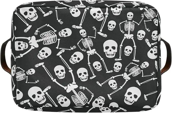 Skull Rectangular Storage Basket Organizer Bin Shelf Baskets For Clothes Gifts For Home Office Dorm by GreenHaven Gardens