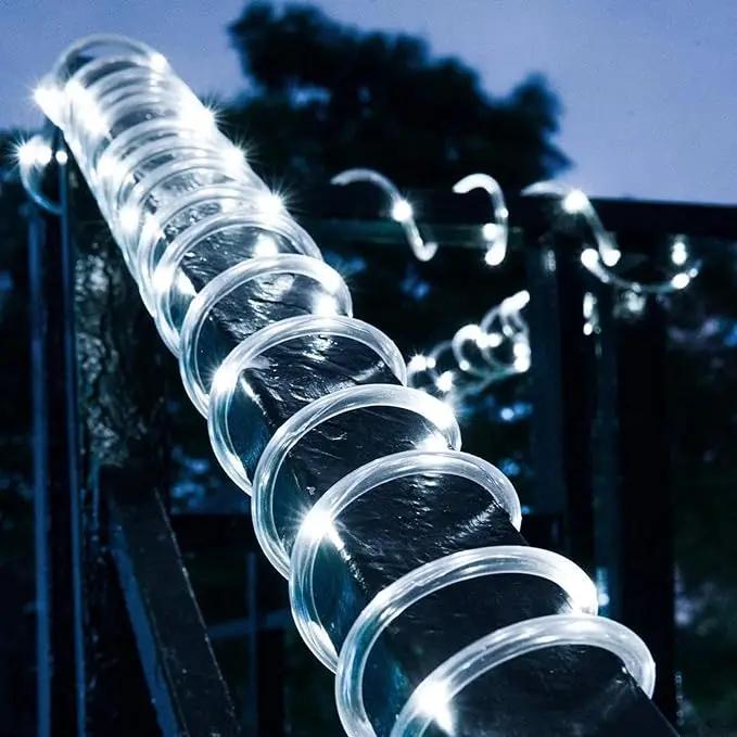 Solar Outdoor Rope Lights, 66ft 200leds Solar Powered Rope Lights Outdoor, 8 Modes Dimmable/Timer Remote String Light 3.7V/1200mAh Rope Solar Lights Outdoor Waterproof for Garden Decor, White by GreenHaven Gardens