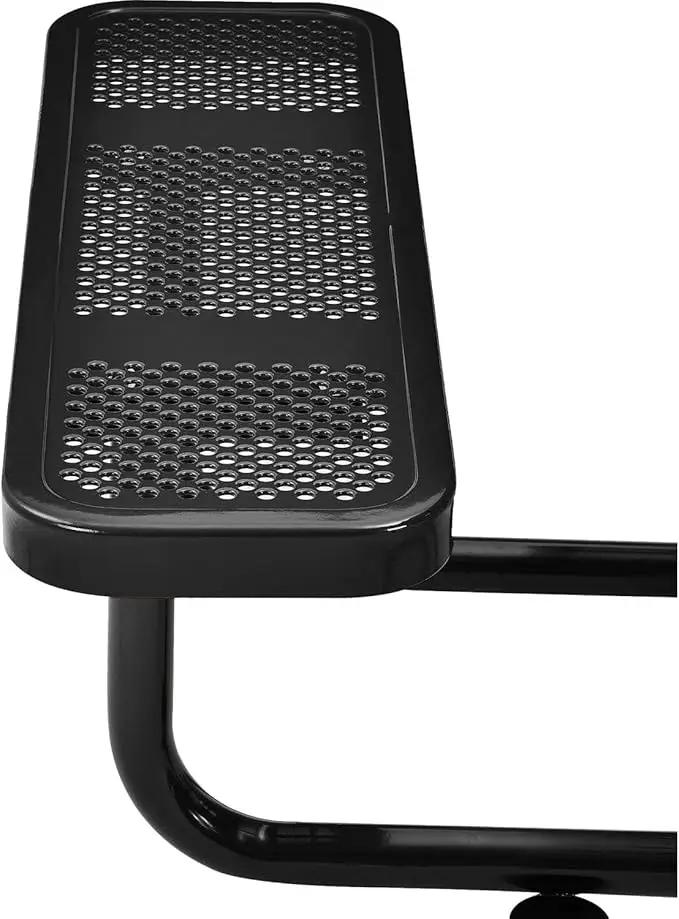 Global Industrial 46" Square Perforated Metal Outdoor Picnic Table, 81" W x 81" D Overall, Black by GreenHaven Gardens