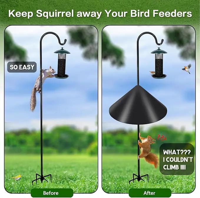 Gtongoko 19 Inch Squirrel Baffle for Bird Feeder Pole Squirrel Guards for Shepherds Hook Stopper for Bird Feeders Black 2 Pack by GreenHaven Gardens